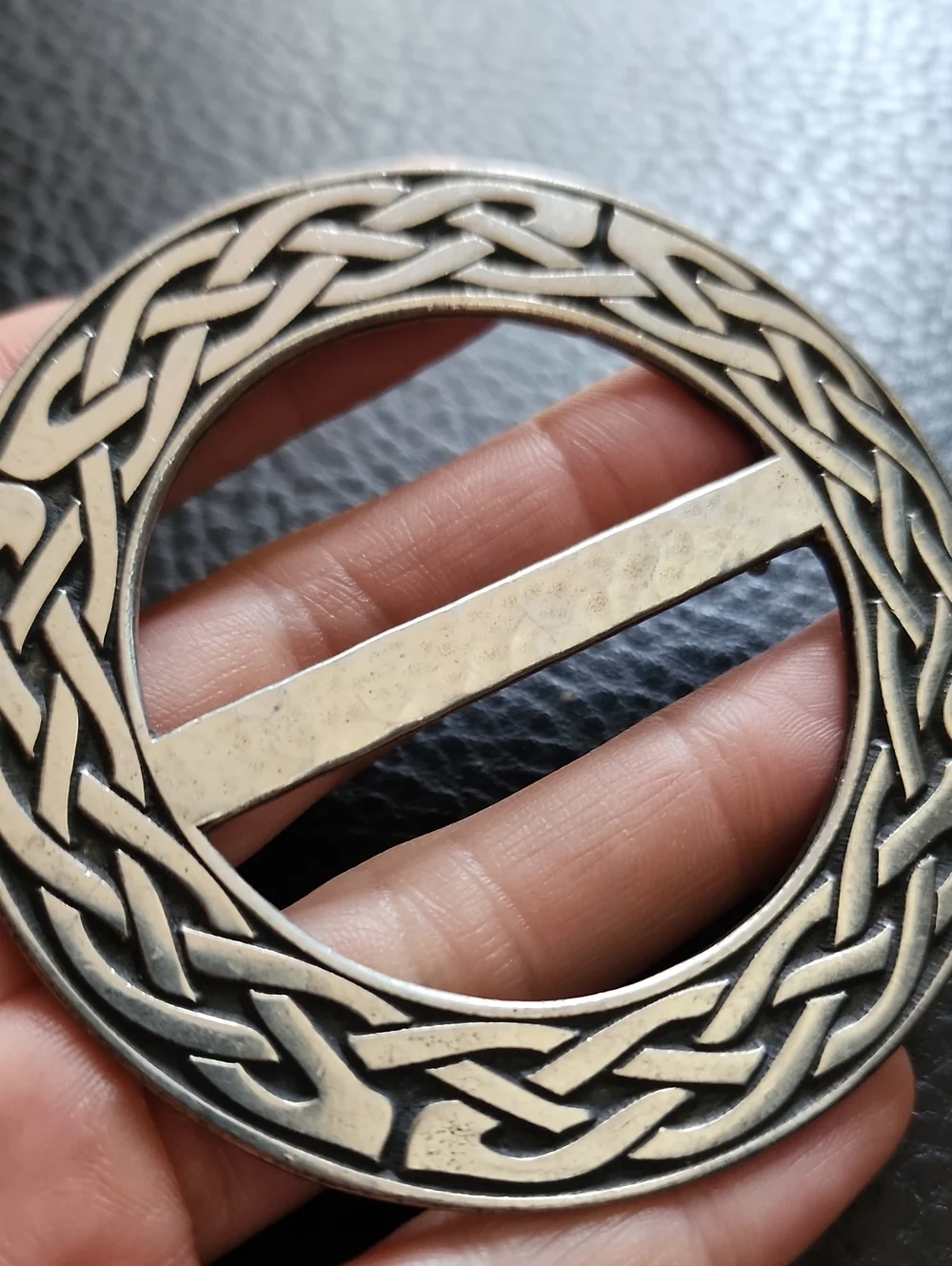 VTG Pewter Celtic Knot Round Brooch